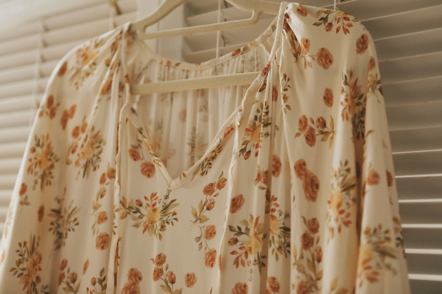 Fall color flora nightie, Fall loungewear, Soft and comfy Gown, Cottagecore dress, Cozy PJS, Unique gift