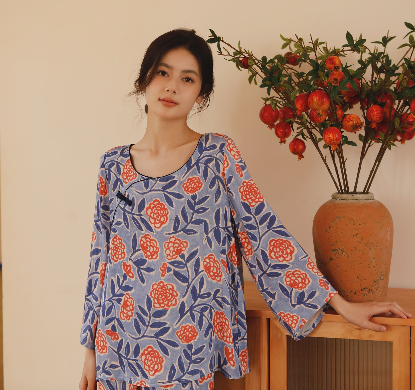 Traditional flora pajamas, Vintage Pyjamas Set, Comfy homewear, Soft sleepwear, Cozy loungewear