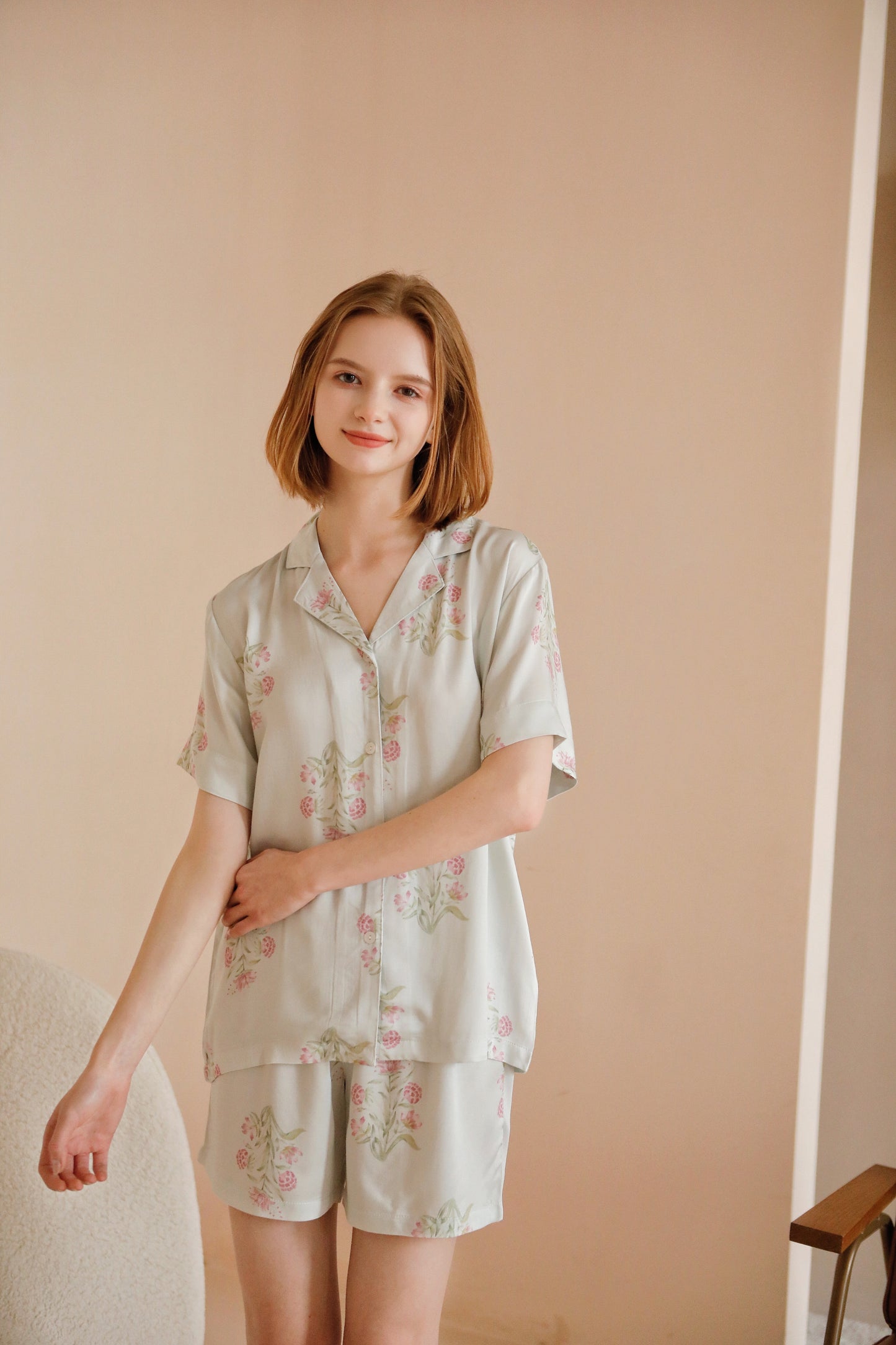 Bridesmaid Pajamas: Hydrangea Flora Print Set for a Stylish Bachelorette Party or Gifts