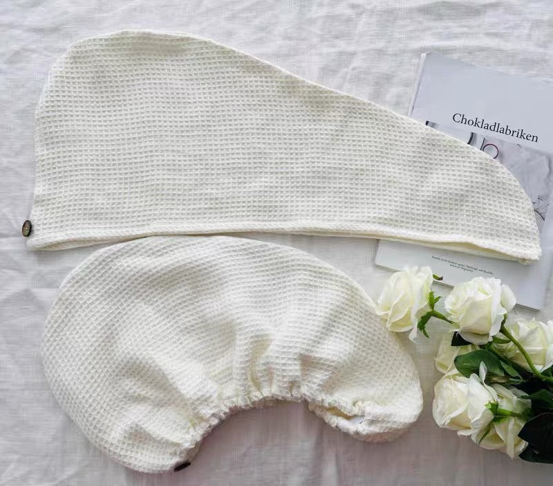 Natural Flax Linen Hair Towel Wrap Set, 2 Pieces