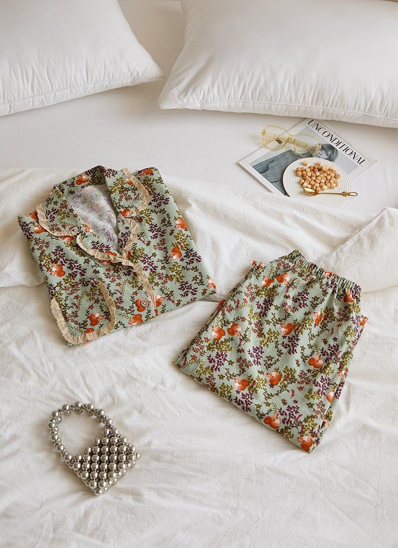 Funny Squirrel PJS, Cute animal print, Vintage pyjamas set, Christmas gift