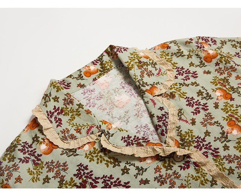 Funny Squirrel PJS, Cute animal print, Vintage pyjamas set, Christmas gift