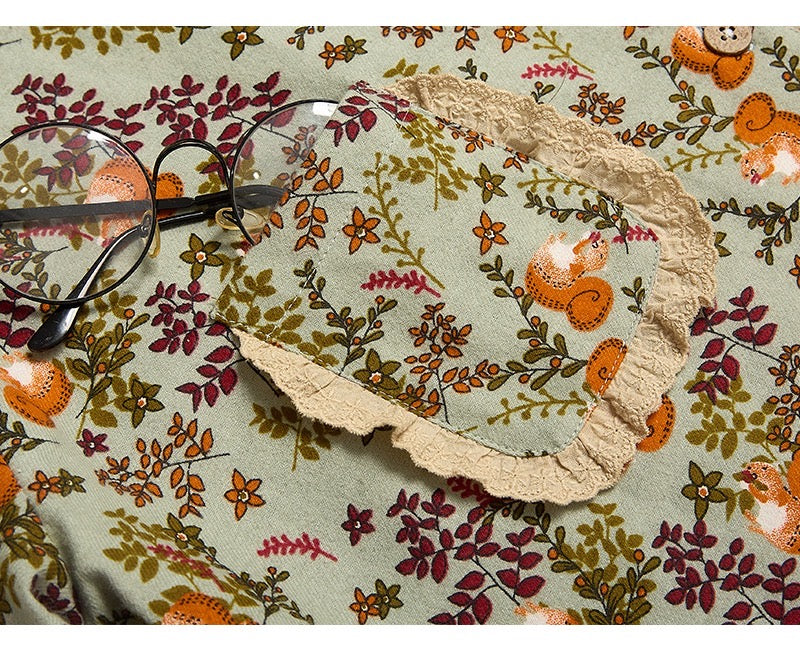 Funny Squirrel PJS, Cute animal print, Vintage pyjamas set, Christmas gift