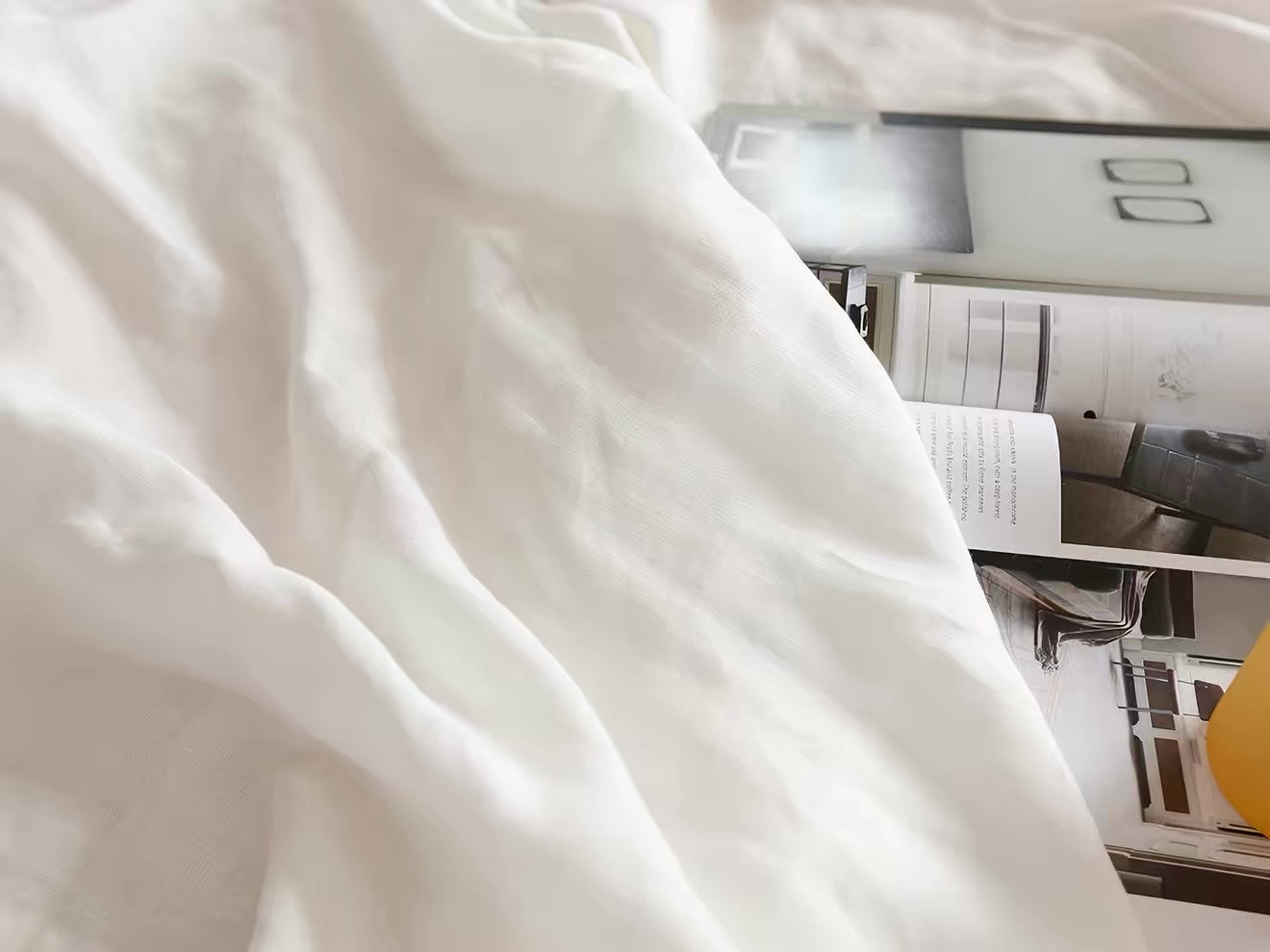 Off-White Linen Fabric by the Meter, Medium Weight, Pre-Washed, Extra Wide 110 Inch