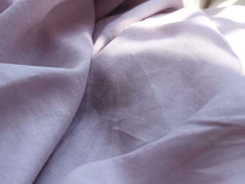 Soft Lilac Pink Hemp Fabric by the Meter, Medium Weight, Pre-Washed, Extra Wide 110 Inch