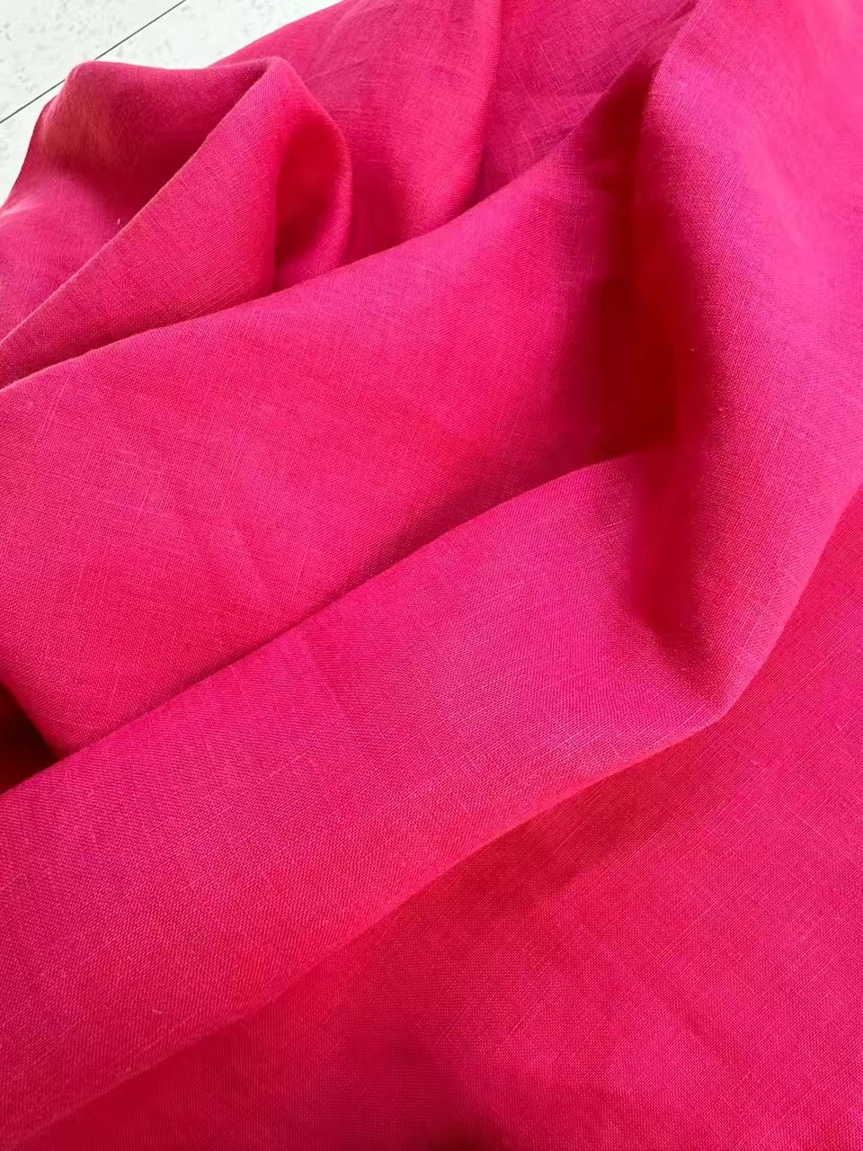 Vivid Fuchsia Pink Hemp Fabric by the Meter, Medium Weight, Pre-Washed, Extra Wide 110 Inch