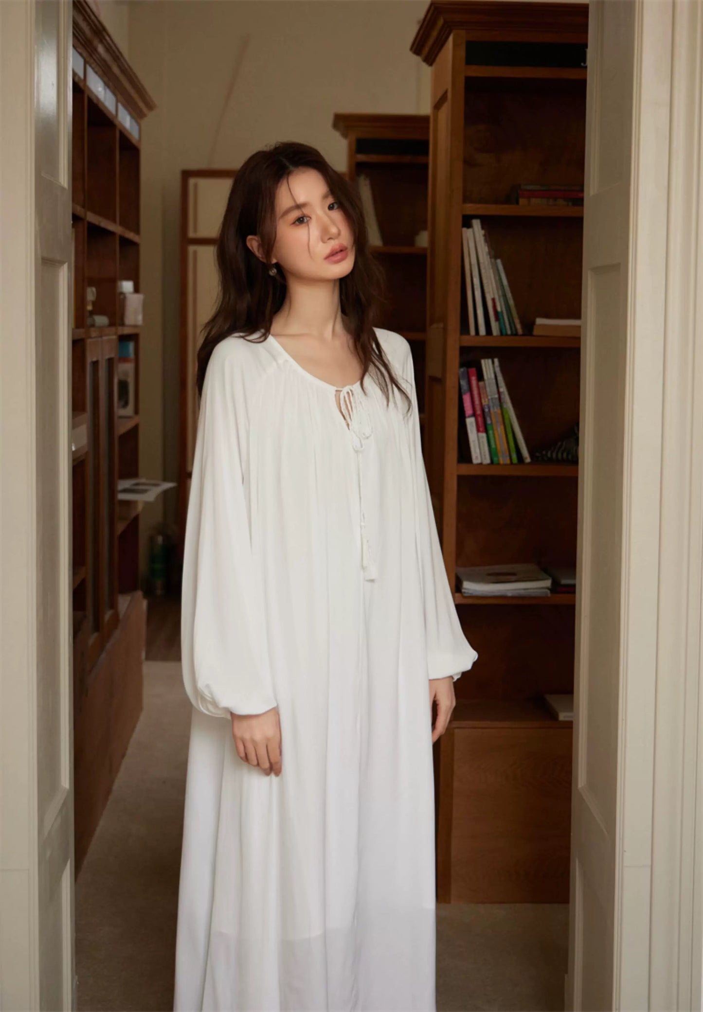 Elegant white silky dress, Soft sleepwear, Valentines day gift, Wedding nightgown