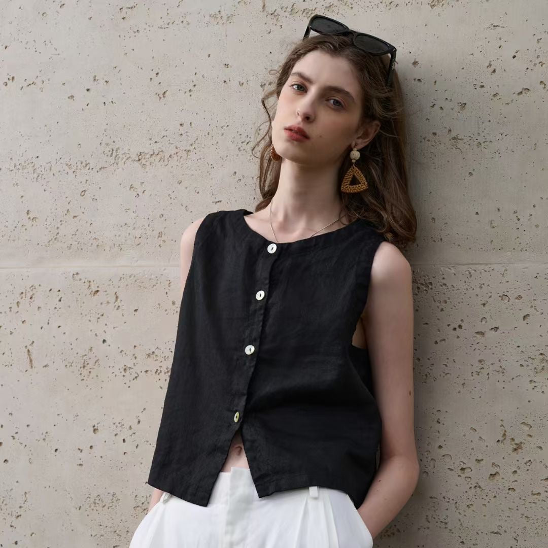 Women Cropped Linen top