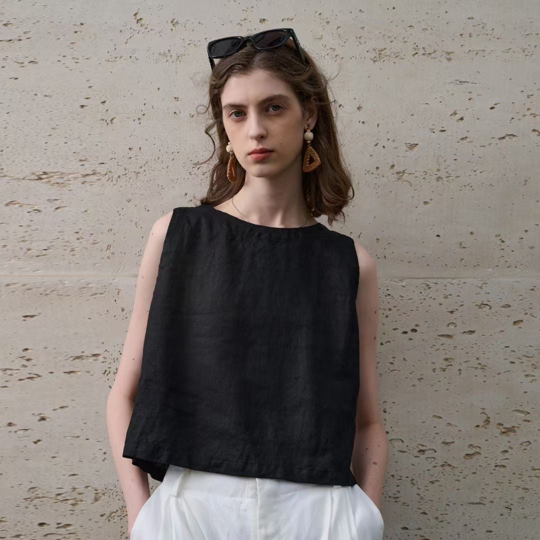 Women Cropped Linen top