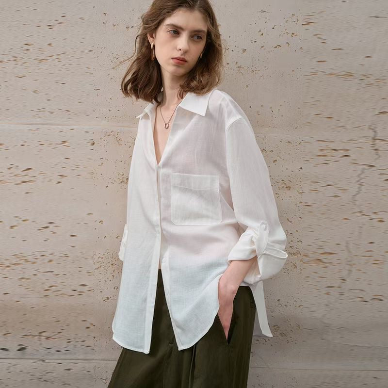 Botton up long sleeve Linen shirts