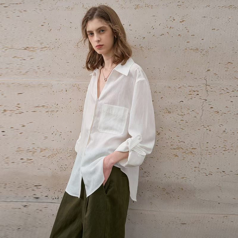 Botton up long sleeve Linen shirts