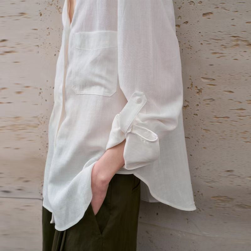 Botton up long sleeve Linen shirts