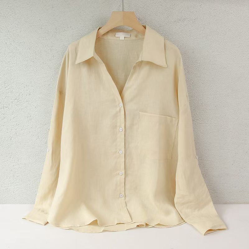 Botton up long sleeve Linen shirts