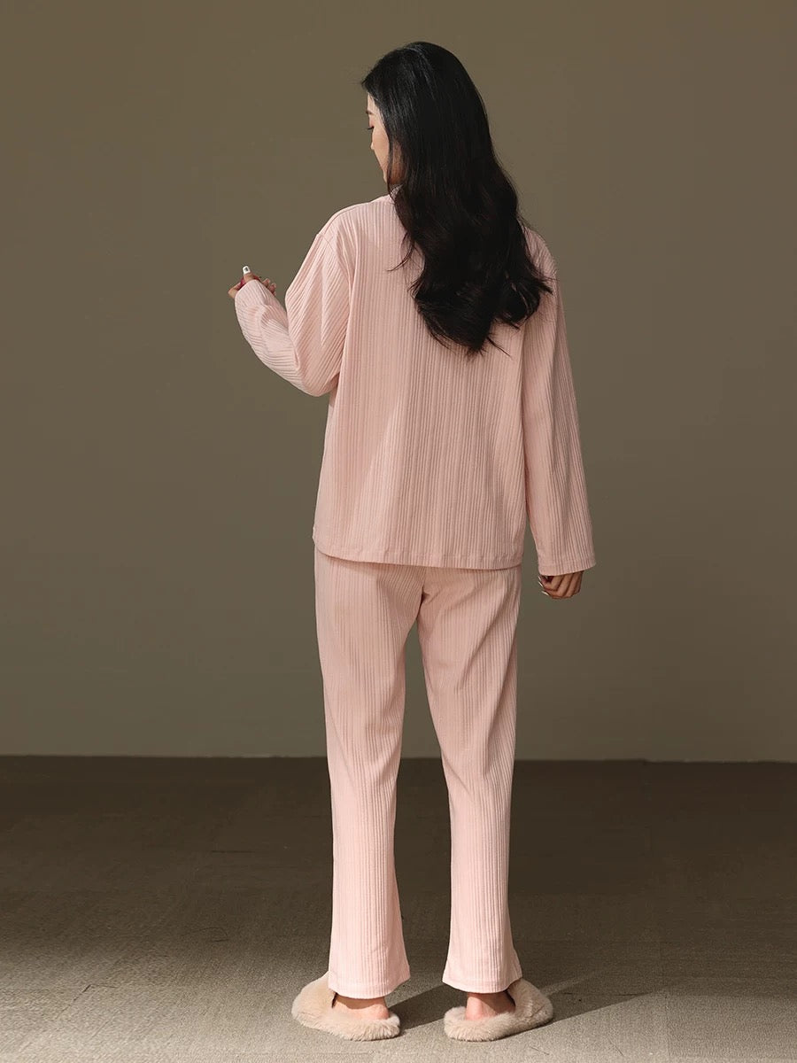 Minimalist Women Pajamas, 100% Cotton Pyjama Set, Pink PJS, Soft sleepwear, Cozy loungewear