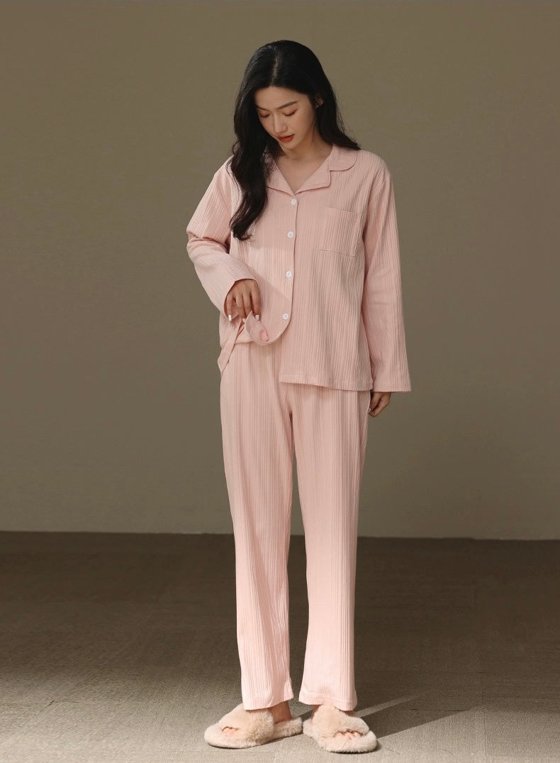 Minimalist Women Pajamas, 100% Cotton Pyjama Set, Pink PJS, Soft sleepwear, Cozy loungewear