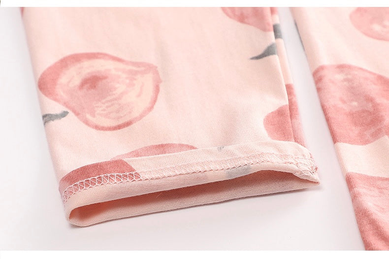 Women's Peach Print Pajamas Set - Perfect for Valentines Day, Best Friend Gift, and Gifts for Her