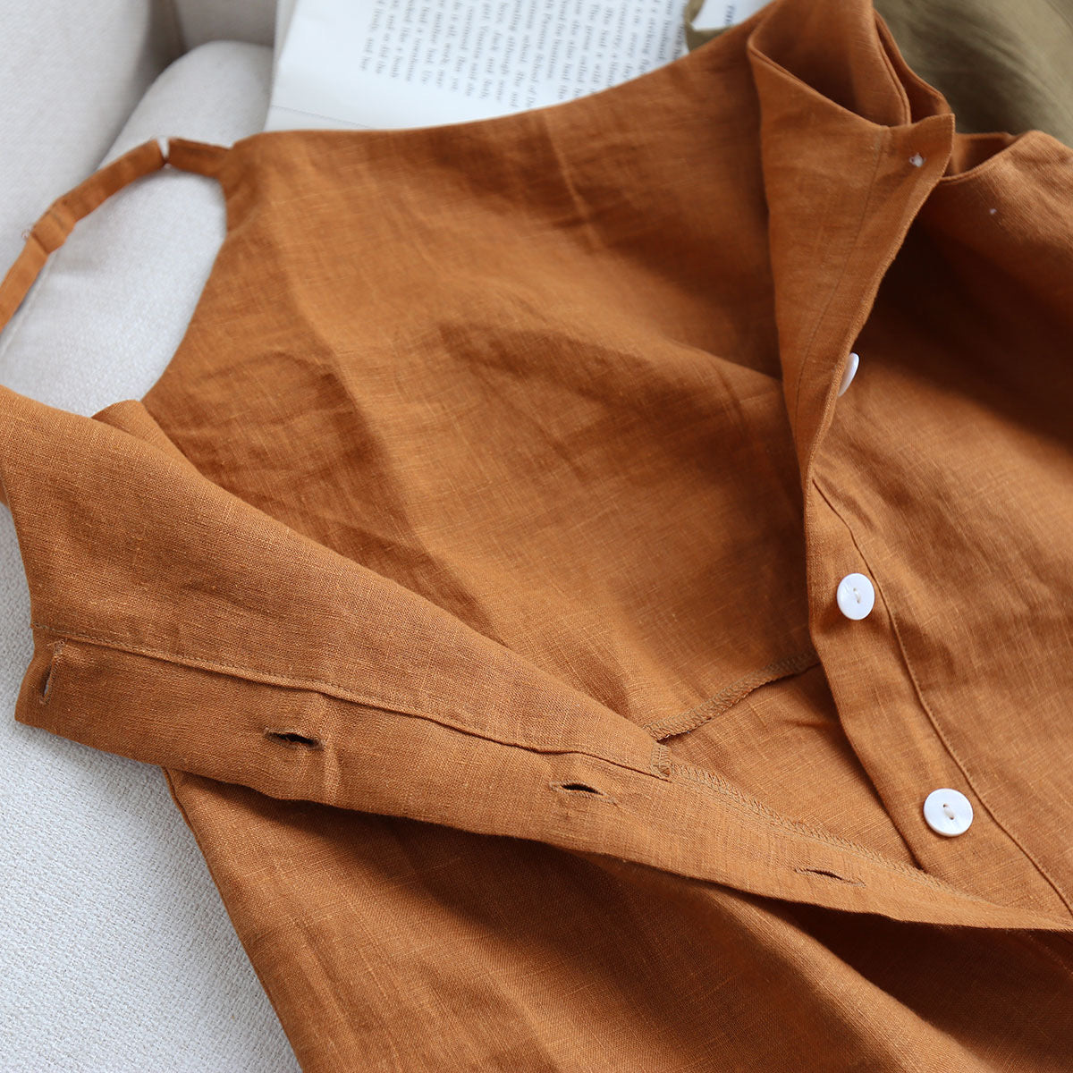 Botton up Linen top, Linen camisole