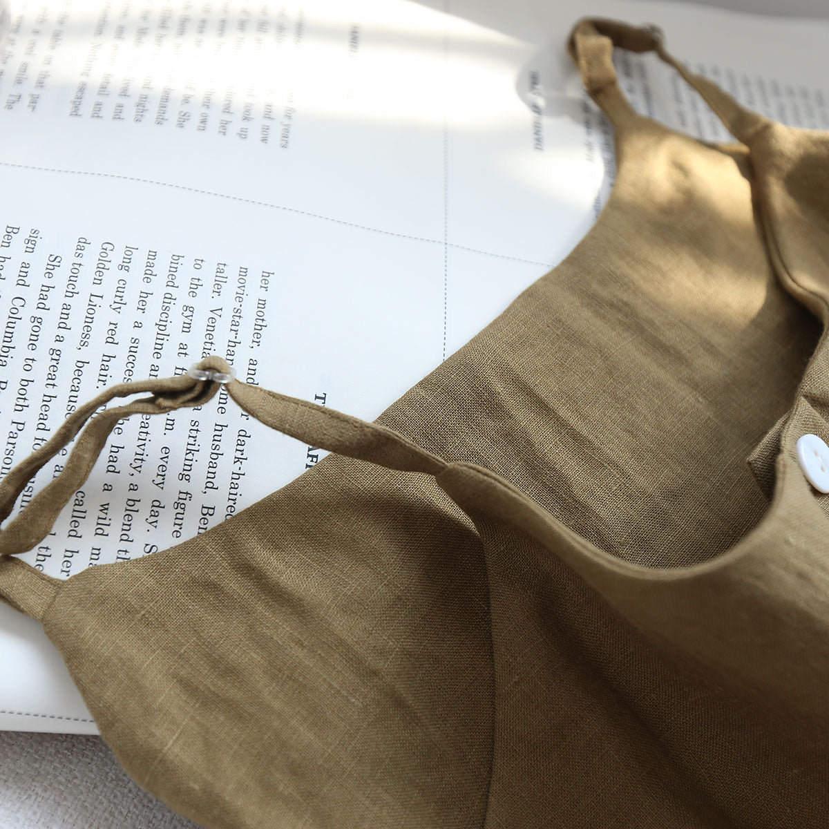 Button-up Linen top, Linen camisole detail view 8 from Etcozy