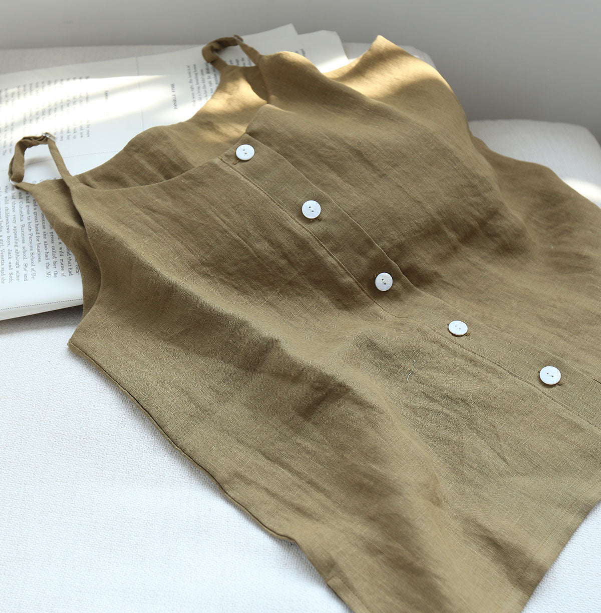 Botton up Linen top, Linen camisole