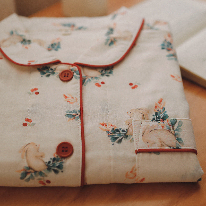 Peter Rabbit print PJS, Boho style Pajama set, Bridesmaid PJS, Bridesmaid Gifts, Bachelorette party PJS
