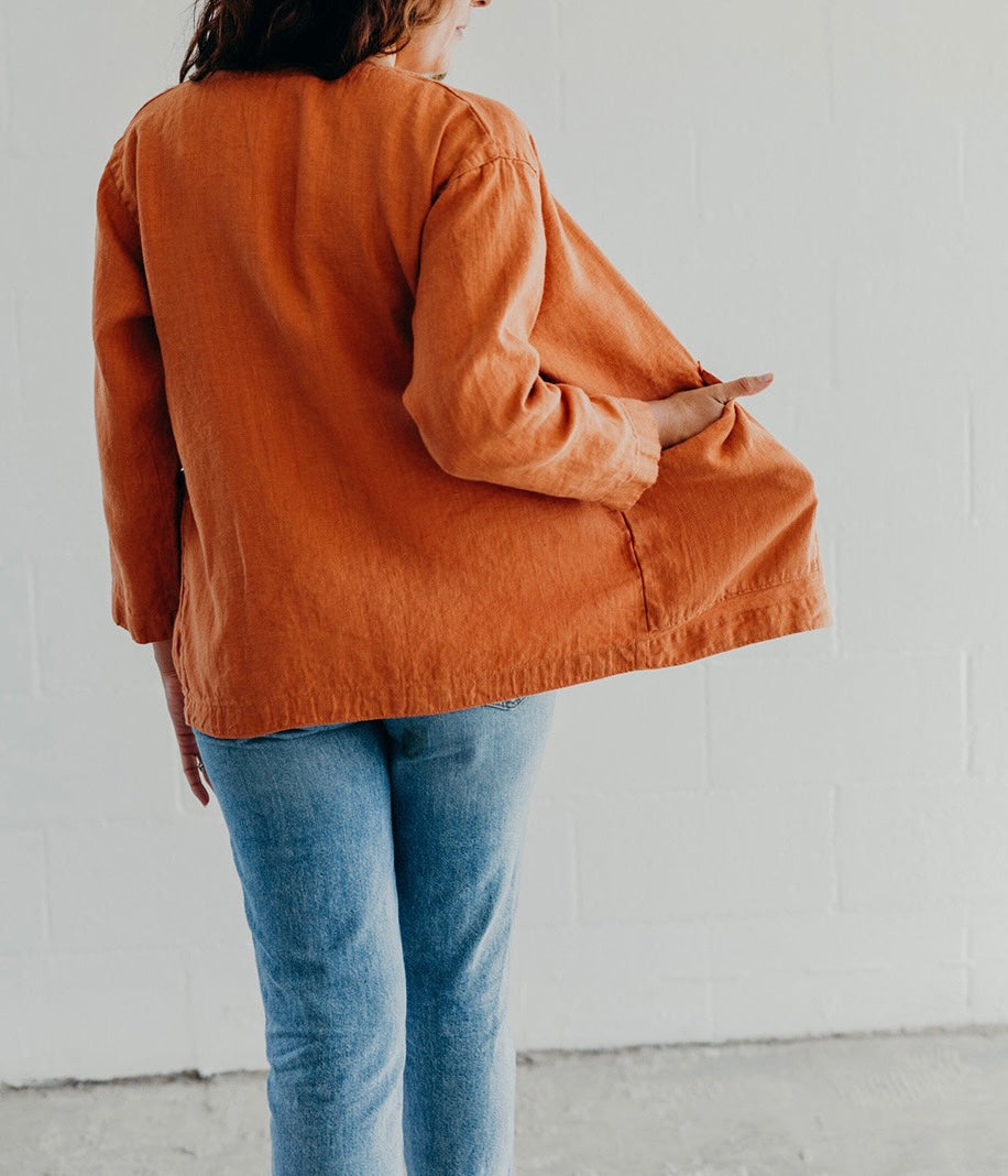 Throw-on linen jacket, Linen cardigan