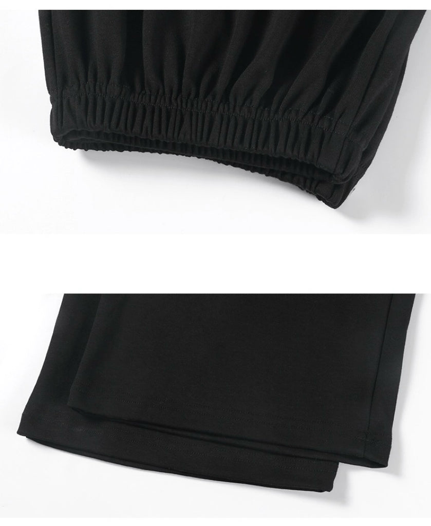 Men Black PJ Set: 100% Cotton Men's Pyjamas, Minimalist Men Soft Loungewear, Soft and comfy Sleepwear