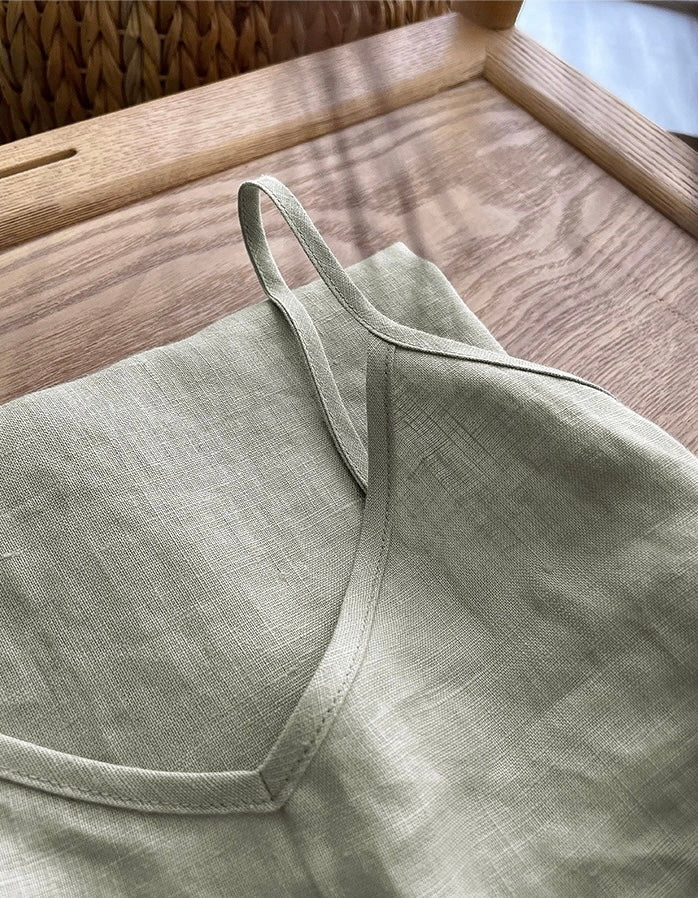 Linen dress, Linen slip dress, Customized size and color Linen dress, Linen nightgown