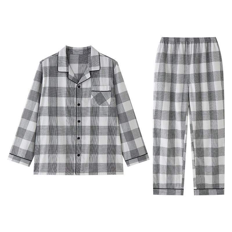 Plaid pattern matching pajamas, Couple Pajymas, Classic minimalist clothing, 100% cotton PJS