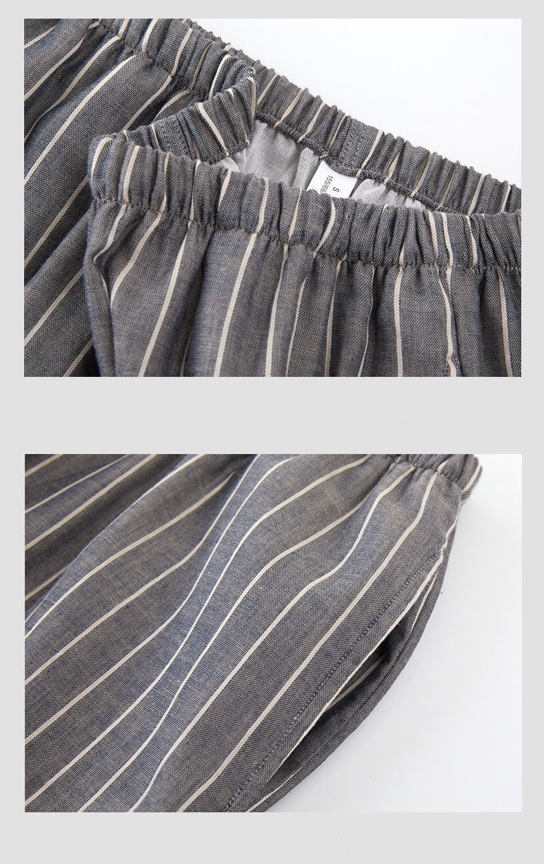 Minimalist Couple Cotton Pajamas Set, Long Sleeve Matching Sleepwear
