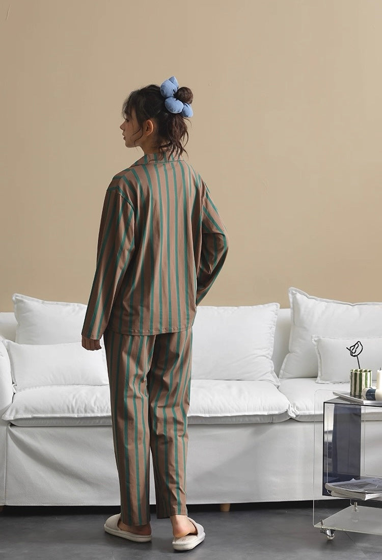 Couple Matching Cotton Pajamas – Soft Striped Sleepwear, Gift Set for Lovers