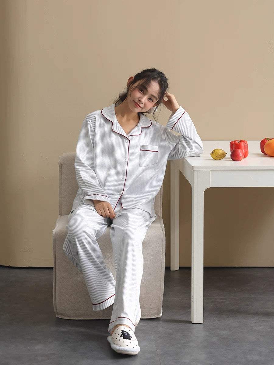 Women’s Cotton Pajamas – Classic Striped Sleepwear for Cozy Nights & Gift Giving