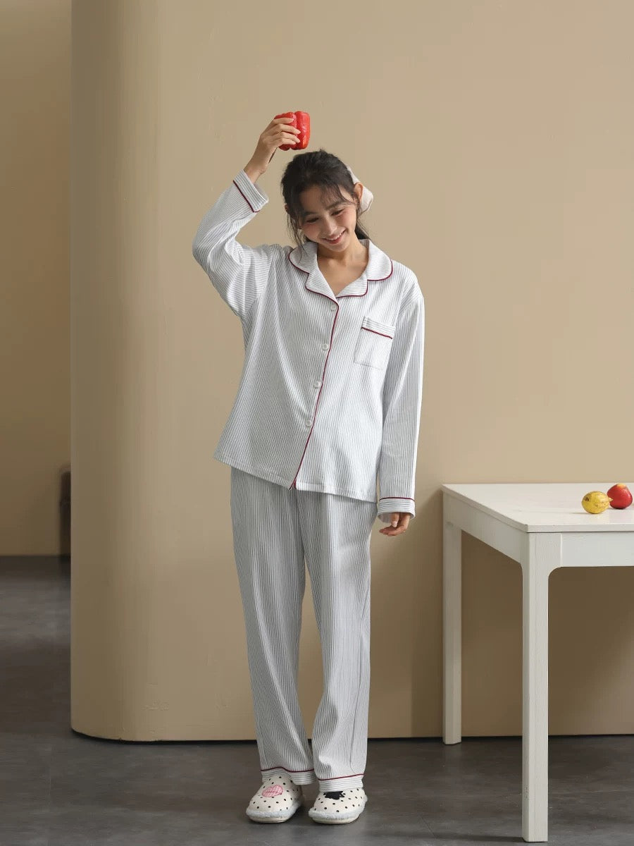 Women’s Cotton Pajamas – Classic Striped Sleepwear for Cozy Nights & Gift Giving