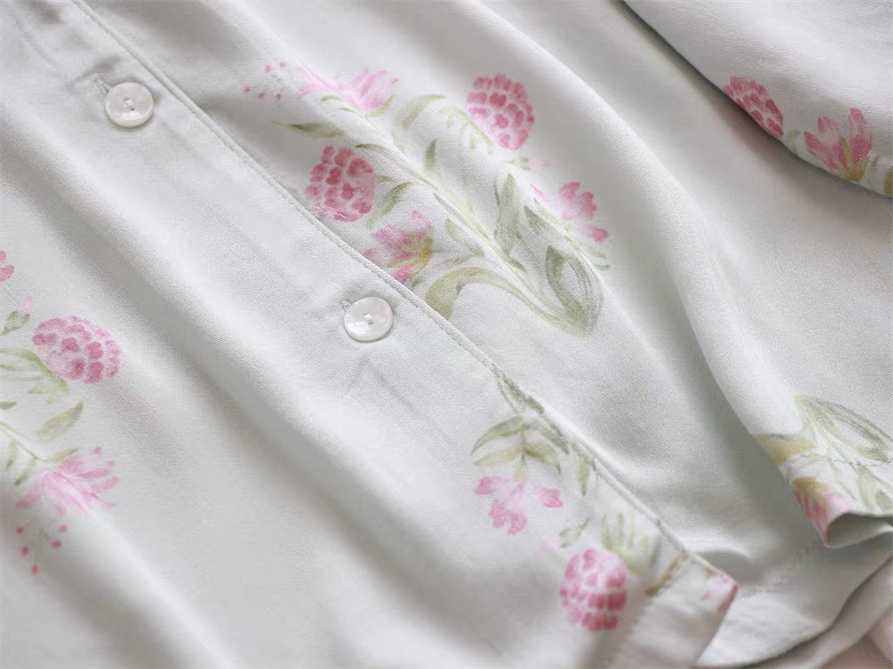 Bridesmaid Pajamas: Hydrangea Flora Print Set for a Stylish Bachelorette Party or Gifts