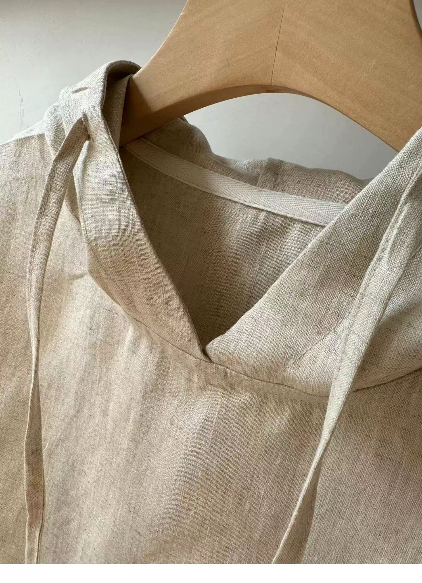 Unisex Linen Pullover Hoodie – Custom Size & Color, Breathable & Stylish detail view 6 from Etcozy