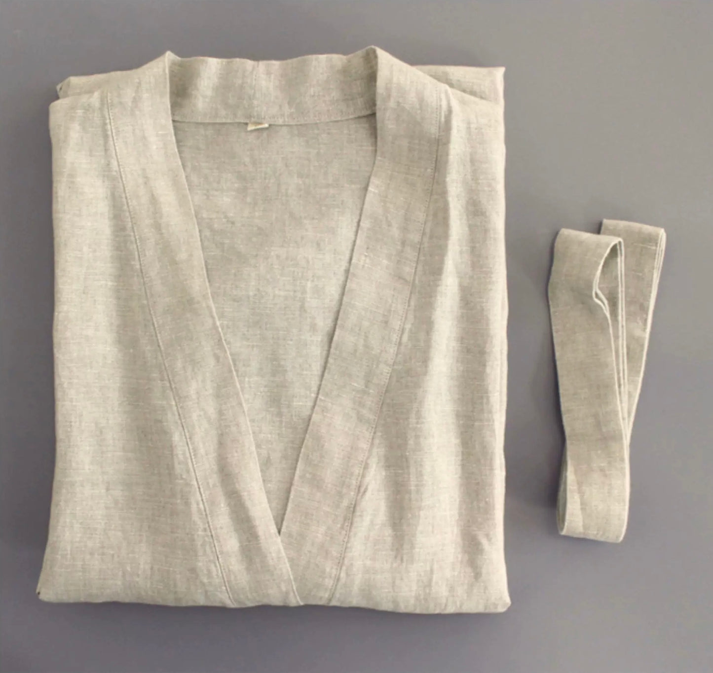 Handmade Linen Bathrobe – Unisex Loungewear, Custom Colors & Sizes