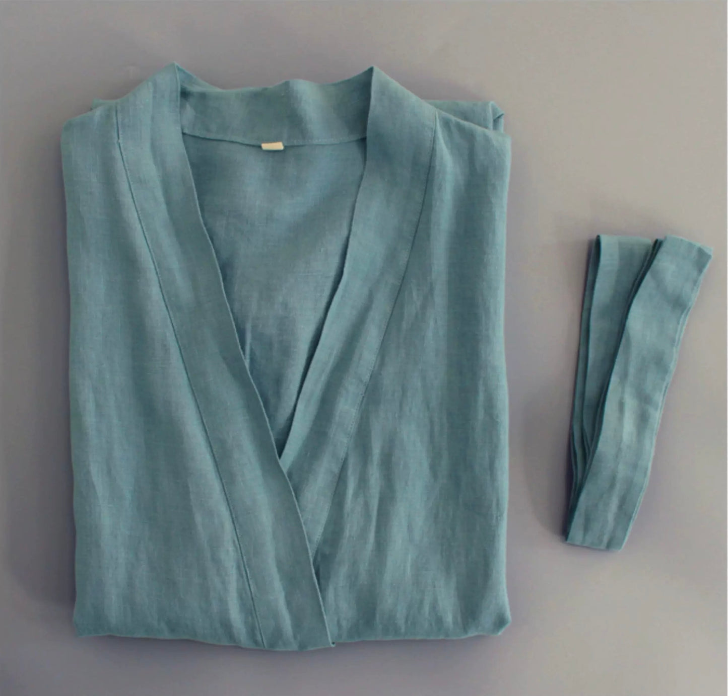 Handmade Linen Bathrobe – Unisex Loungewear, Custom Colors & Sizes