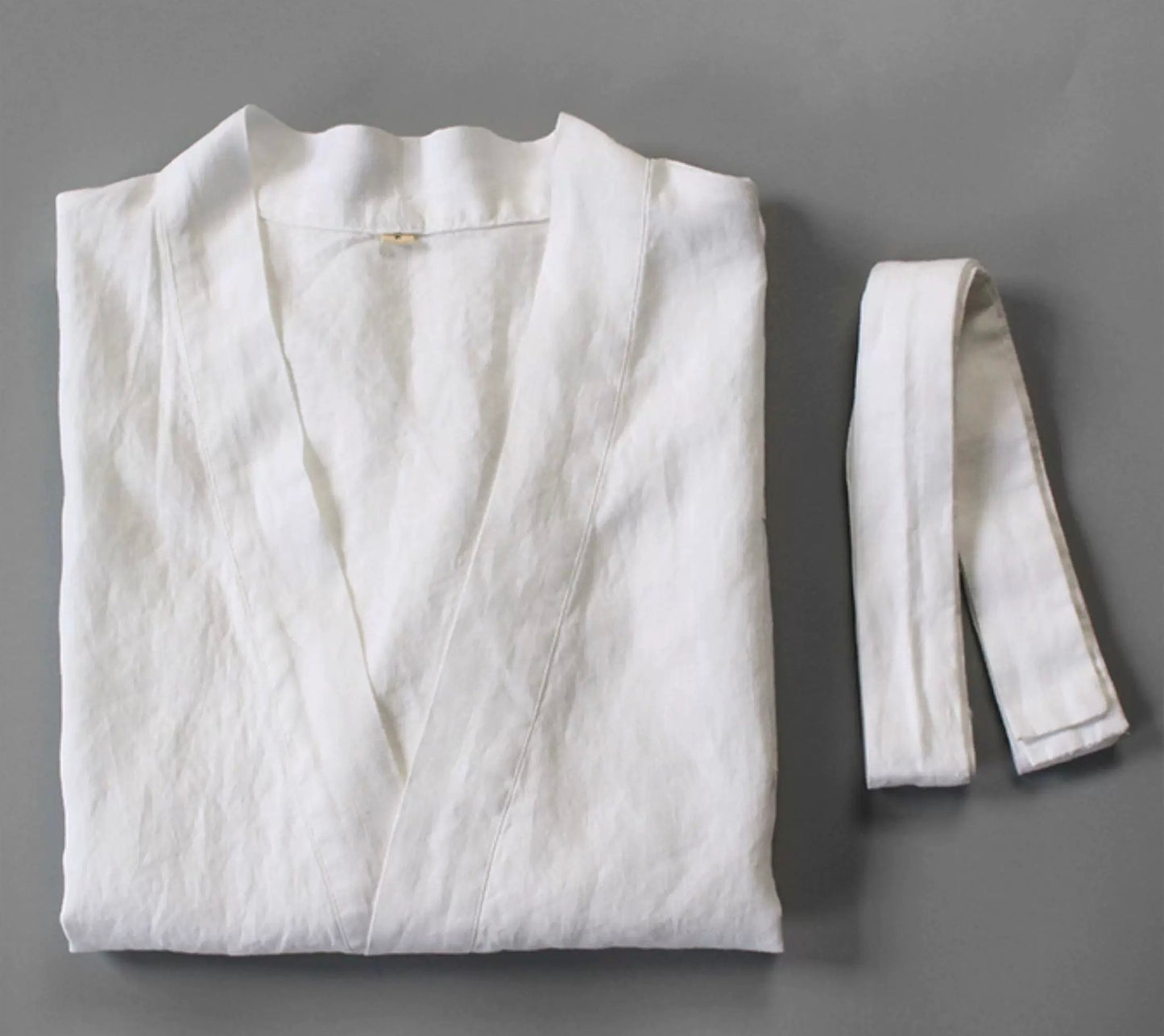 Handmade Linen Bathrobe – Unisex Loungewear, Custom Colors & Sizes