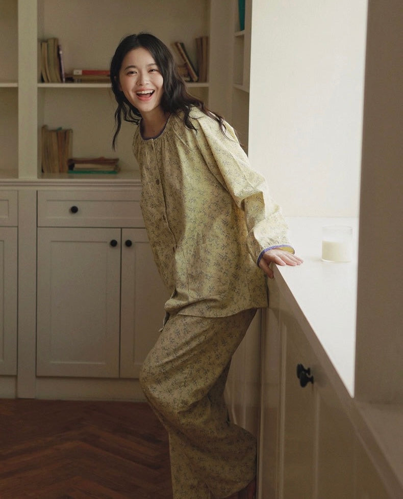 Vintage Floral Pajama Set for Women – Cottagecore Loungewear for Home & Gatherings