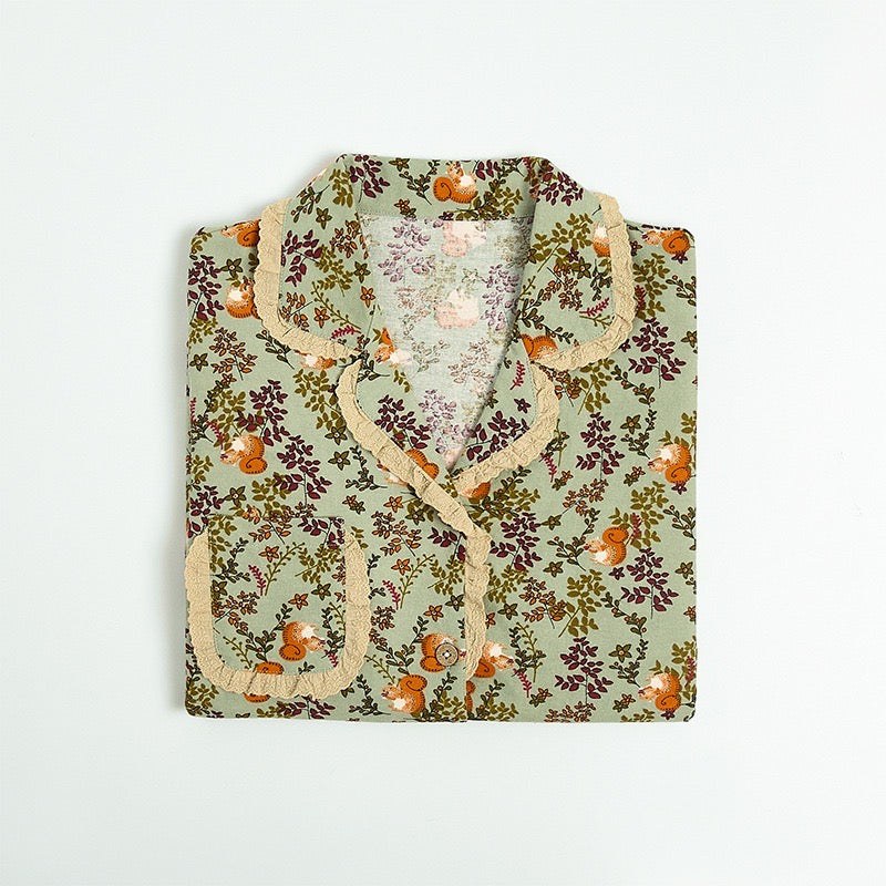 Funny Squirrel PJS, Cute animal print, Vintage pyjamas set, Christmas gift