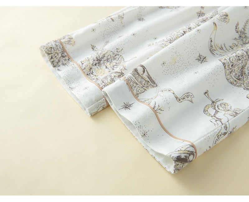 Starry Night Women's Pajama Set: Cozy Beige Loungewear
