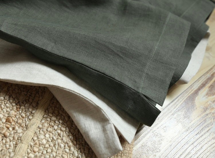 Minimalist boat neck Linen top, customized color or size