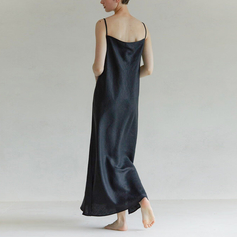 Linen maxi dress, Linen slip dress, Customized size and color