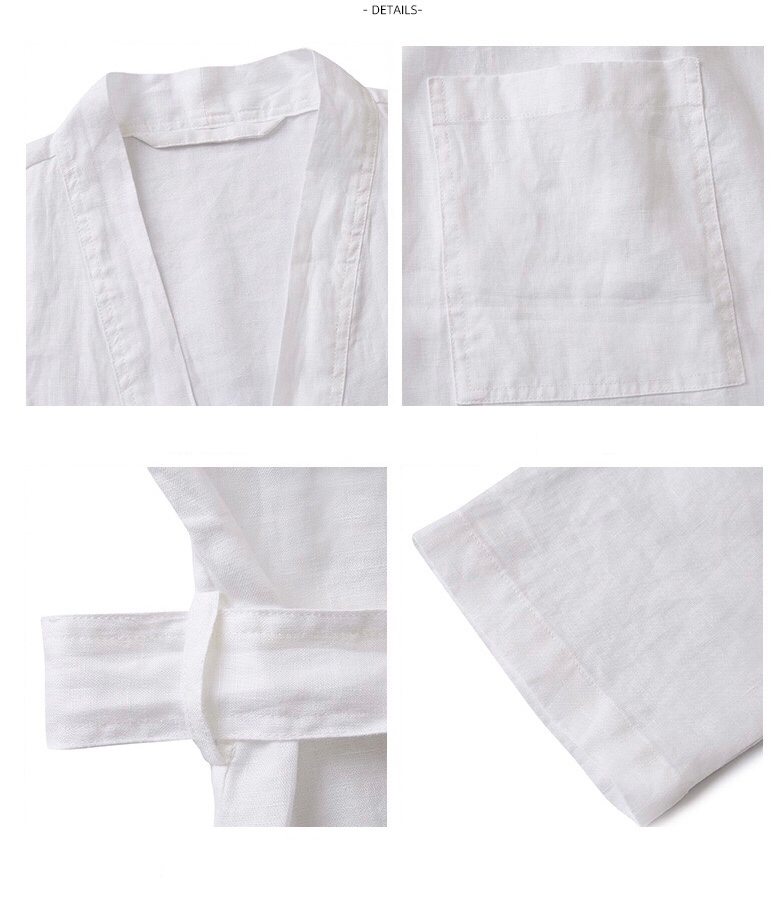 Handmade Linen Bathrobe – Unisex Loungewear, Custom Colors & Sizes