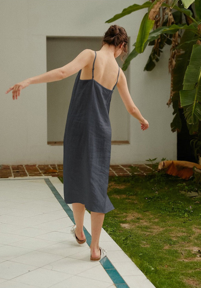 Linen dress, Linen slip dress, Customized size and color Linen dress, Linen nightgown