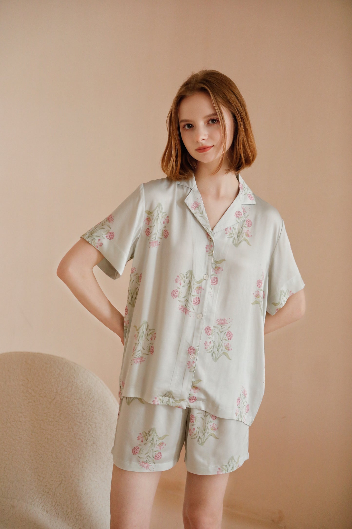 Bridesmaid Pajamas: Hydrangea Flora Print Set for a Stylish Bachelorette Party or Gifts