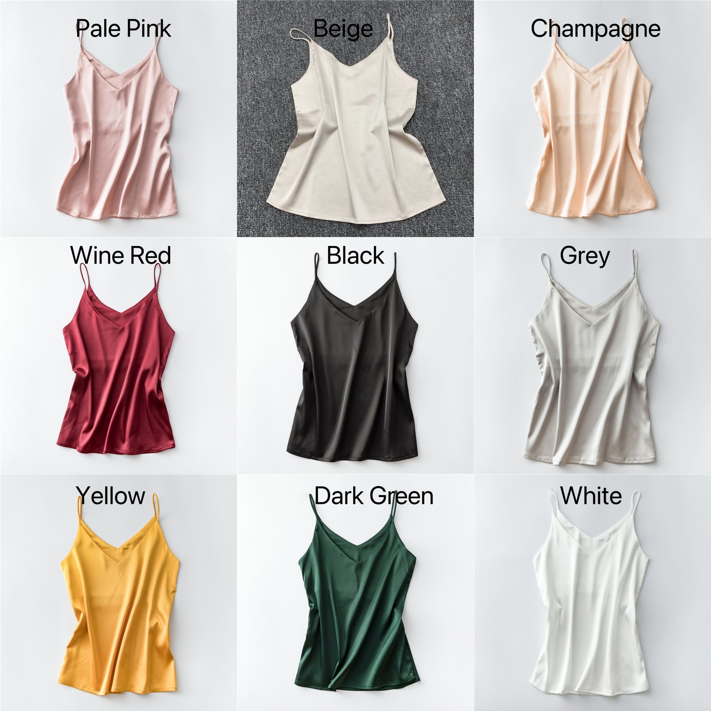 Spaghetti Straps Tank Top, Classic Silk Vest Tank Camisole, Essential Cami Top, Best Matching
