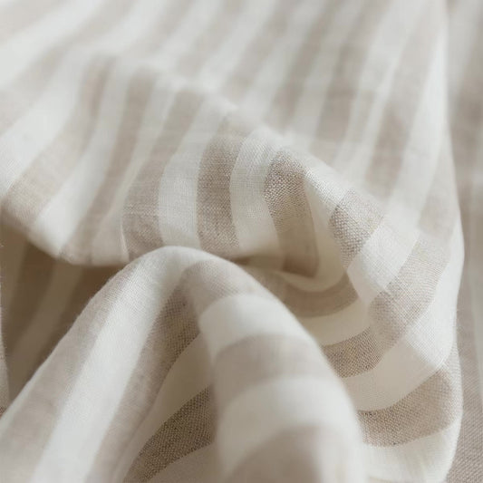 Soft stonewashed linen fabric by the meter in a light neutral tone