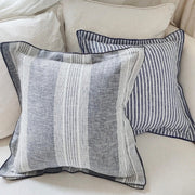 Cushion Covers - Striped Linen Cushion Cover with Piped Edge, Pattern Options