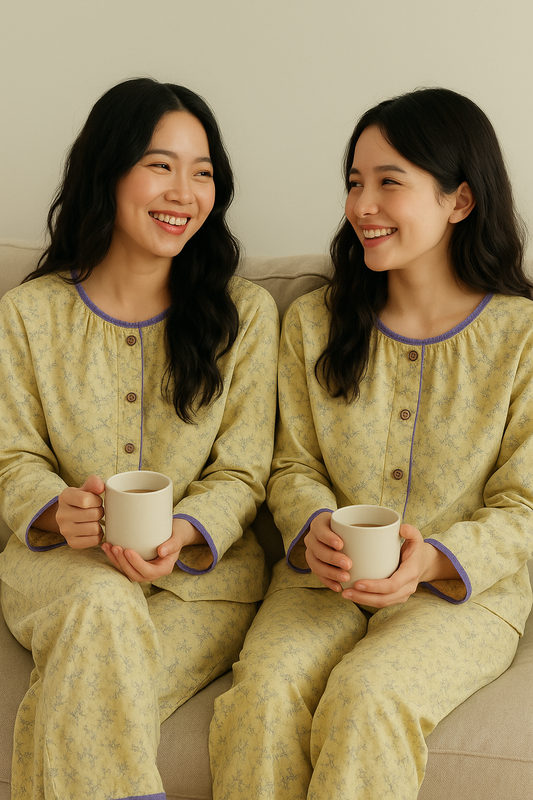 Vintage Floral Pajama Set for Women – Cottagecore Loungewear for Home & Gatherings