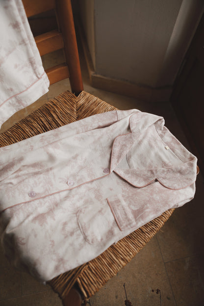 Vintage pink flora pajama set, Cotton Pyjamas Set, Comfy homewear, Soft sleepwear, Cozy loungewear